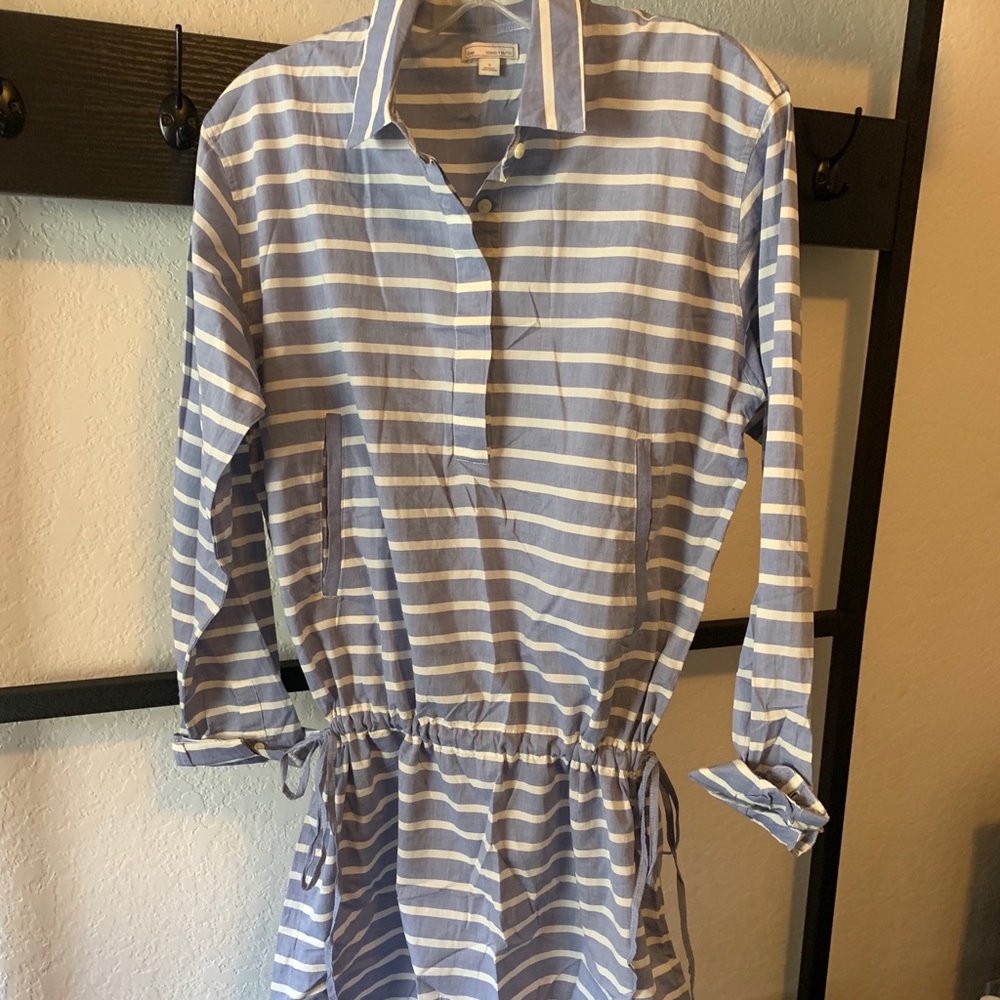 Gap blue white shirt dress. Sz S